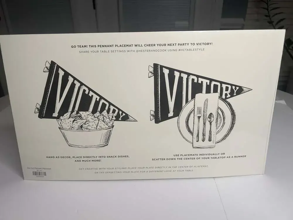 Hester & Cook Victory Pennant Paper Placemats Set Of 12